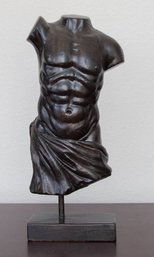 Greek Nude Male Torso Metal Sculpture