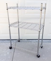 3-tier Rolling Metal Metro Shelf