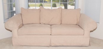 King Hickory Sand Color Skirted Sofa