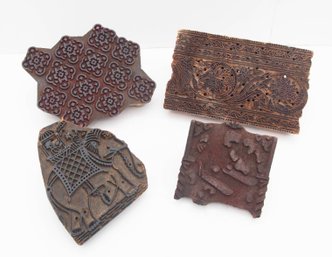 Vintage, Hand-carved Wooden Textile Blocks Print Stamps