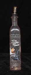 Hand-painted Paris Glass Bottle Features A Bakery Scene With A Bicycle And Bread Basket