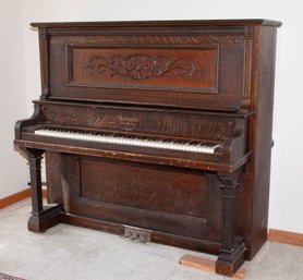 1912 Huntington Piano Co. #9120 Edwardian Style Upright Piano