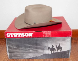 Stetson Rancher 3X Beaver Fur Within The Felt Cowboy Hat With Original Box Size 7 1/2
