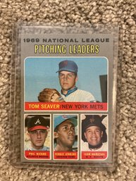 1970 Topps #69 '1969 National League Pitching Leaders' Baseball Card.