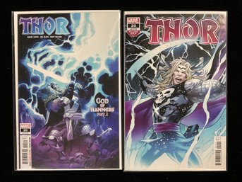 Two Variant Covers For Thor (2020) #20 God Of Hammers' Story Arc First Appearance Of The God Of Hammers