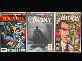 1990s DC Comics Featuring Iconic Characters Like Superman, Batman, And Two-Face.