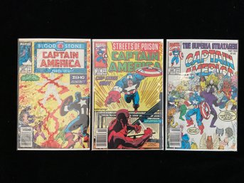 1989-1991 Marvel Comics Captain America Issues #362,#375,#390