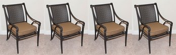 NWT! Set Of 4 Powder-coated Aluminum Frame Metal Patio Dining Chairs Topeka Accents