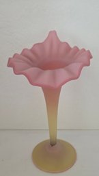 Uranium Jack In The Pulpit Peach Blow Satin Glass Vase