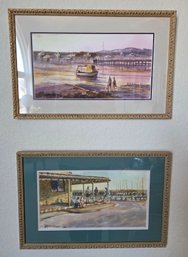 Pair Of Framed Watercolor Artwork By Australian Artist