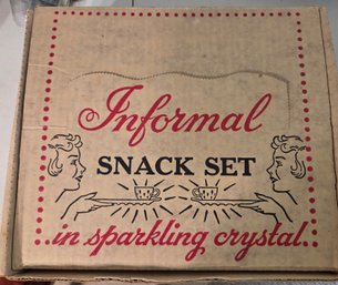 Vintage Hazel Atlas Sparkling Crystal Snack Set