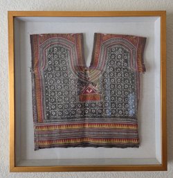 Indonesian Antique Textile In Gold Frame