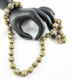 Combination Of Champleve' And Cloisonne Necklace.