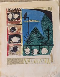 Pableo Picasso 1881-1973 D'Apre'es Paysage Aux Pigeons Lithograph Offset