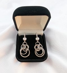 Judith Ripka Sterling Silver Cz Dangle Earrings