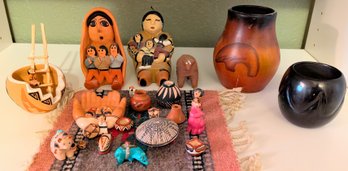 Mexican And Native American Pottery Lot.