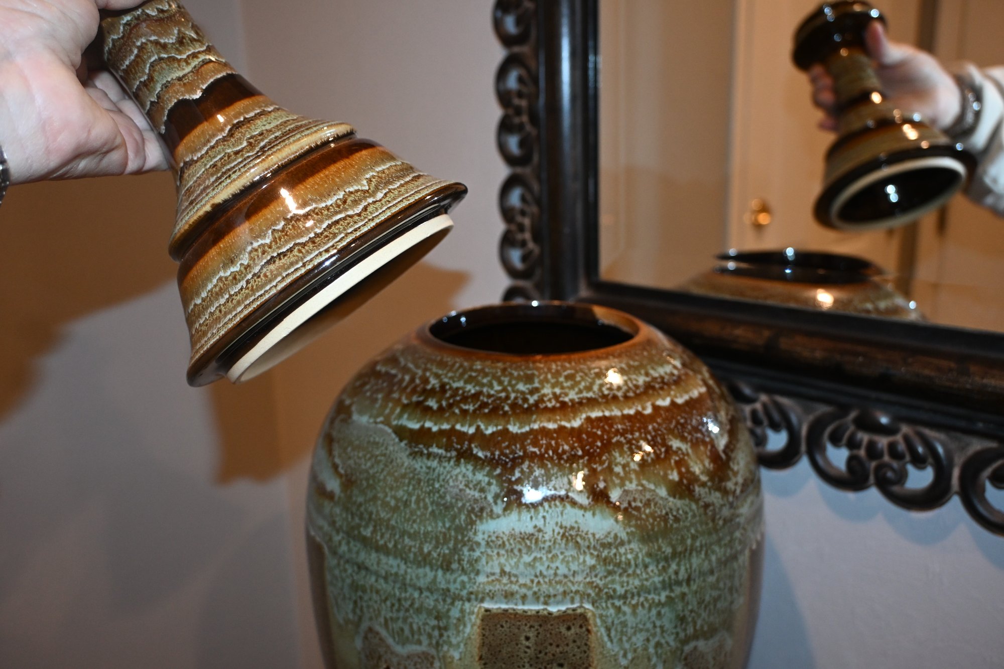 Vintage Studio Pottery Vase Drip Glaze Pattern Ceramic Jug #43918 ...