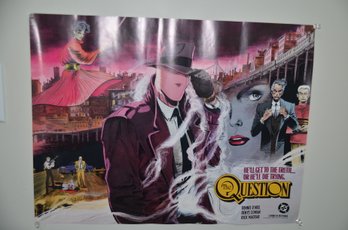 (#59) 1986 DC Comic Poster 22x16.5 The Question He'll Get To The Truth Or He'll Die Trying