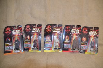 (#1) Hasbro Star Wars Episode 1 Figures 5 Unopened 1999 Commtech Chip Included