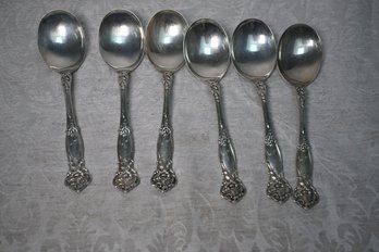 385) RW Sterling Silver Soup Spoons (6) 220 Gram