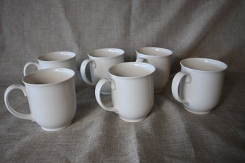 075) Villeroy & Boch White Porcelain Coffee Mugs Off White (6)