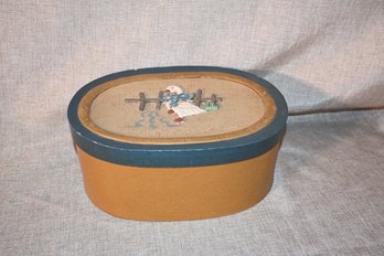 725) Oval Covered Decorative Box Patricia Morgan