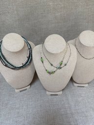 179) Lot Of 4 Beaded Necklace Multi Strand Approx. 7'