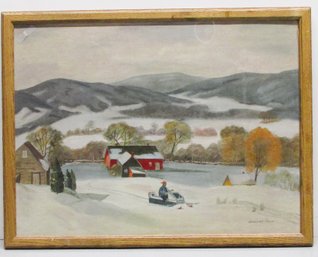 Jeanette Jones, A Winter Oil On Board