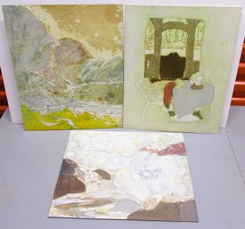 Three Heavy Oil On Board Abstracts.