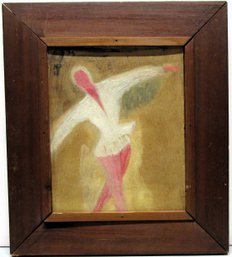 Unsigned 1956 Oil On Board Of A Dancer