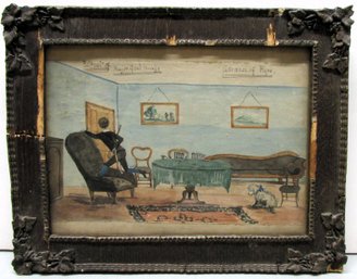Early 19th C. Folk Art Watercolor