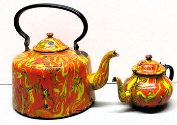 Unusual Granitewear Tea And Coffee Pot