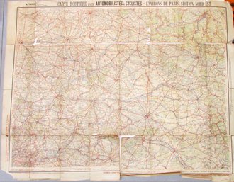 Early 20th Century Street Map Of Paris