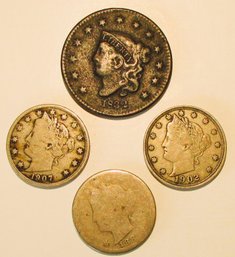 Four 19th Century United States Coins