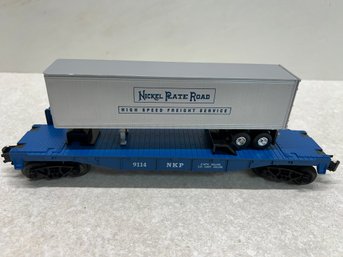 Lionel Nickel Plate Road Flat Car With Trailer 9114