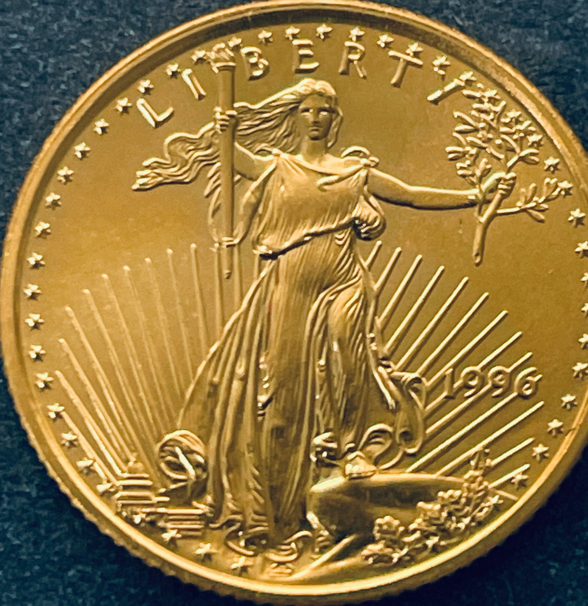 1/10 OZ. 5 DOLLAR GOLD 1996 AMERICAN EAGLE COIN 9948