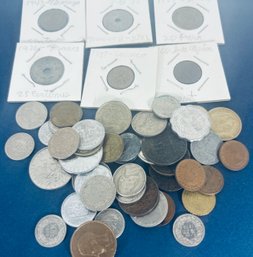 OVER 50 FOREIGN COINS, 2 SILVER, DATES FROM 1860 - COVERS 6 CONTINENTS!