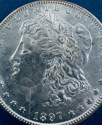 1897 MORGAN SILVER DOLLAR COIN - BU/ BRILLIANT UNCIRCULATED
