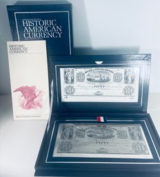 STERLING SILVER $5 LIBERTY BANK NOTE  5 OZ .925  LIMITED TO 7500 W/ PAPER NOTE & CASE-MINOR WEAR ON BOX