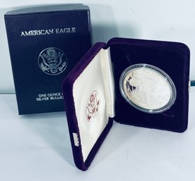 1987-S SILVER AMERICAN EAGLE PROOF .999 ONE TROY OUNCE DOLLAR COIN IN BOX & CASE! NO COA
