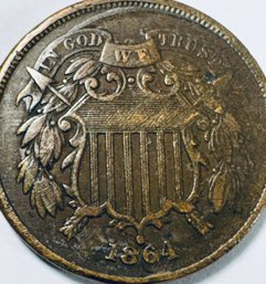 1864 TWO CENT COIN