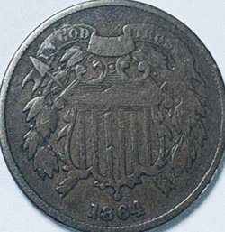 1864 TWO CENT COIN