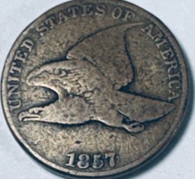 1857 FLYING EAGLE ONE CENT PENNY COIN
