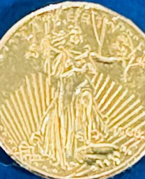 COLLECTOR BULLION - REPLICA $20 GOLD COIN - 90 PERCENT PURE GOLD - .8 GRAMS