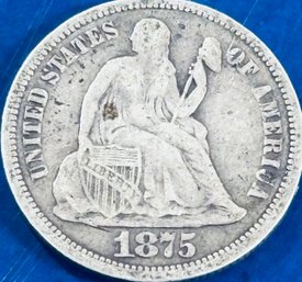 1875 SEATED LIBERTY SILVER DIME