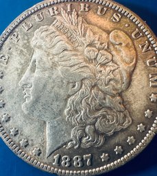 1887-O MORGAN SILVER DOLLAR COIN - TONED