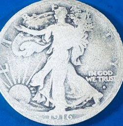 1916-S WALKING LIBERTY SILVER HALF DOLLAR COIN- KEY DATE!