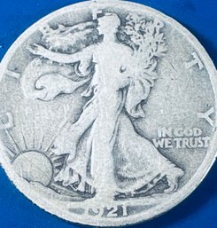 1921-S WALKING LIBERTY SILVER HALF DOLLAR COIN-KEY DATE