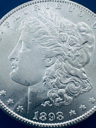 1898 MORGAN SILVER DOLLAR COIN- BU/ BRILLIANT UNCIRCULATED!
