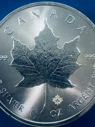 2021 1 OZT. .999 FINE SILVER CANADA MAPLE LEAF $5 DOLLAR ROUND COIN